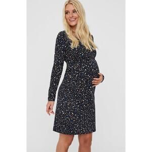 Mamalicious long sleeve black Jess maternity dress size xs
